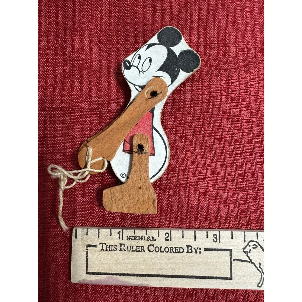 Mickey Mouse Wooden Trapeze Toy Walt Disney Productions Vintage